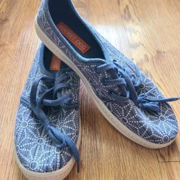 ROCKET DOG Blue Geometrical Print Sneakers - Picture 3 of 4